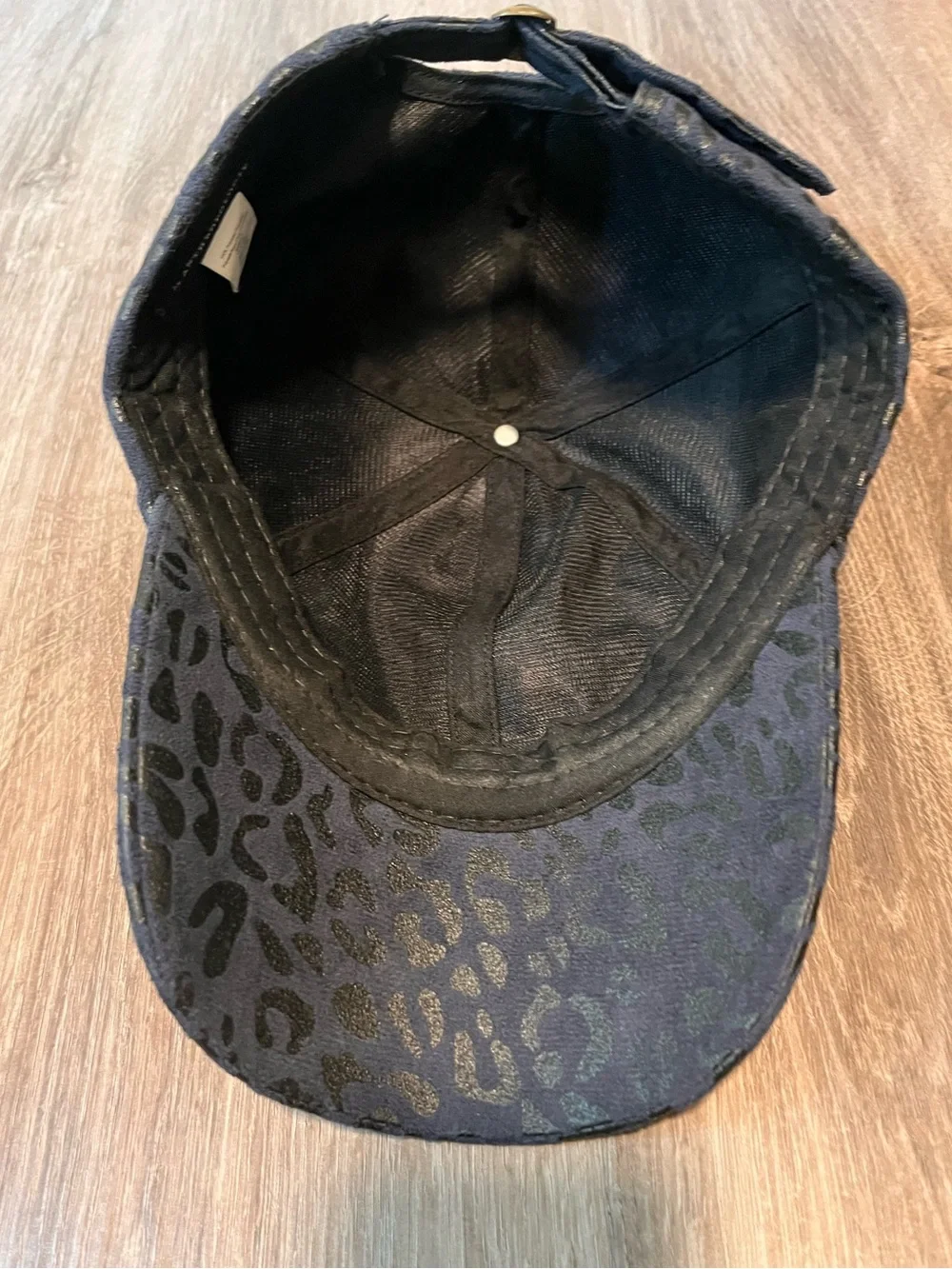 Anthropologie Black and Navy Leopard Print Baseball Cap